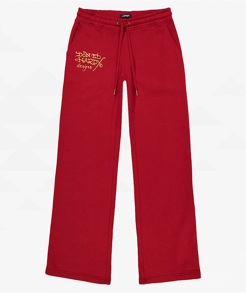 Ed Hardy Amour Butterfly Wine Sweatpants