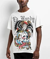 Ed Hardy Battle Skull White T-Shirt