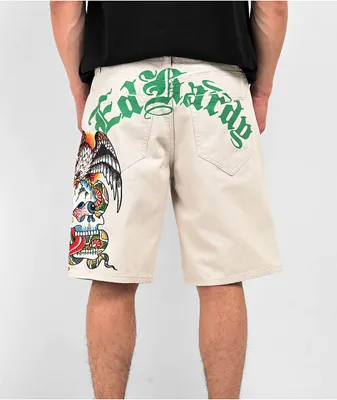 Ed Hardy Battle White Shorts