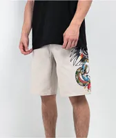 Ed Hardy Battle White Shorts