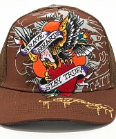 Ed Hardy Brave Eagle Brown Trucker Hat