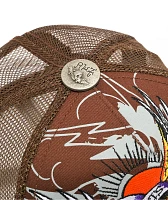 Ed Hardy Brave Eagle Brown Trucker Hat