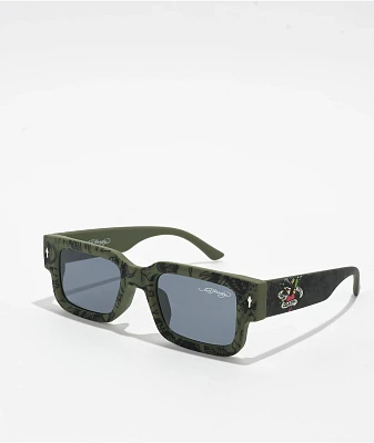 Ed Hardy Camouflage Green Square Sunglasses