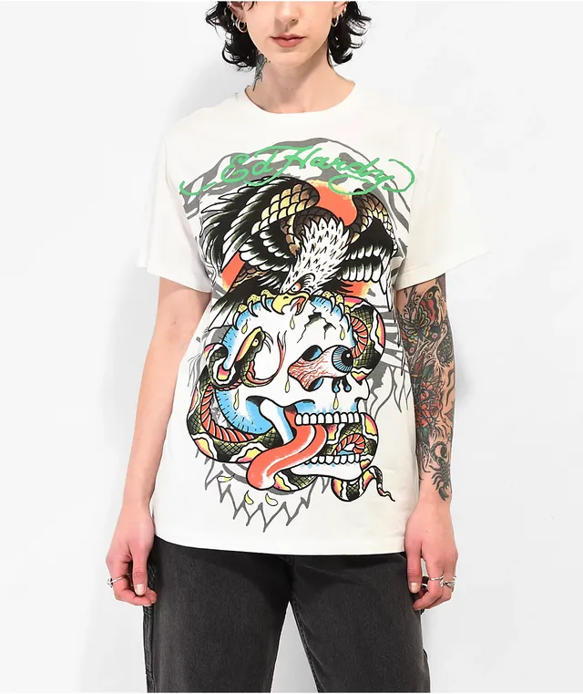 Official Ed Hardy Merch Store Flame Skull Tee EdHardy Apparel Clothing Shop  - Hnatee