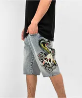 Ed Hardy Cobra Blue Denim Shorts