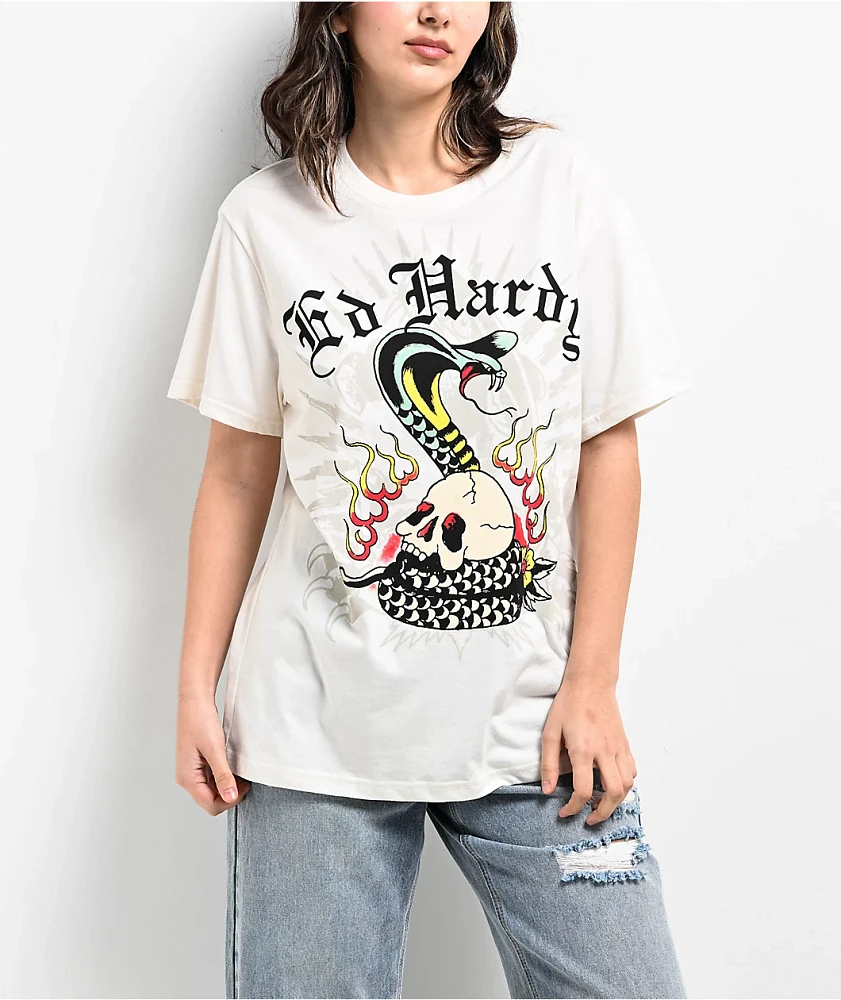 Ed Hardy Cobra Ivory T-Shirt