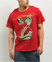 Ed Hardy Cobra Rhinestone Red T-Shirt
