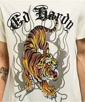 Ed Hardy Crawling Tiger Rhinestone Ivory T-Shirt