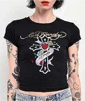 Ed Hardy Cross Black Crop T-Shirt