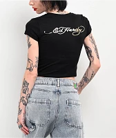 Ed Hardy Cross Black Crop T-Shirt