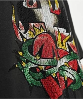 Ed Hardy Cross Heart Charcoal Boxy T-Shirt