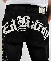 Ed Hardy Dager Skull Slim Taper Black Denim Jeans