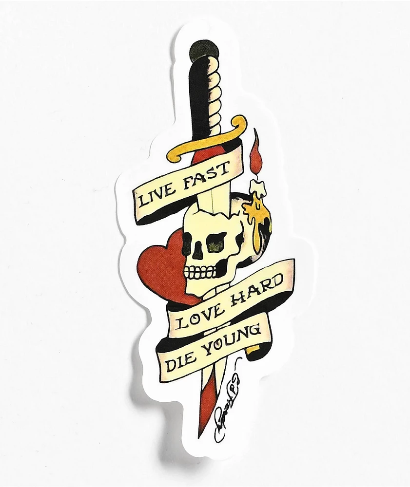 Ed Hardy Dagger Skull Sticker