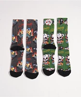 Ed Hardy Dice Green & Grey 2-Pack Crew Socks