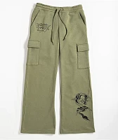 Ed Hardy Dragon Dagger Olive Cargo Sweatpants