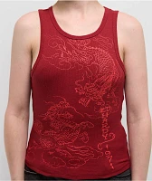 Ed Hardy Dragons Wine Tank Top