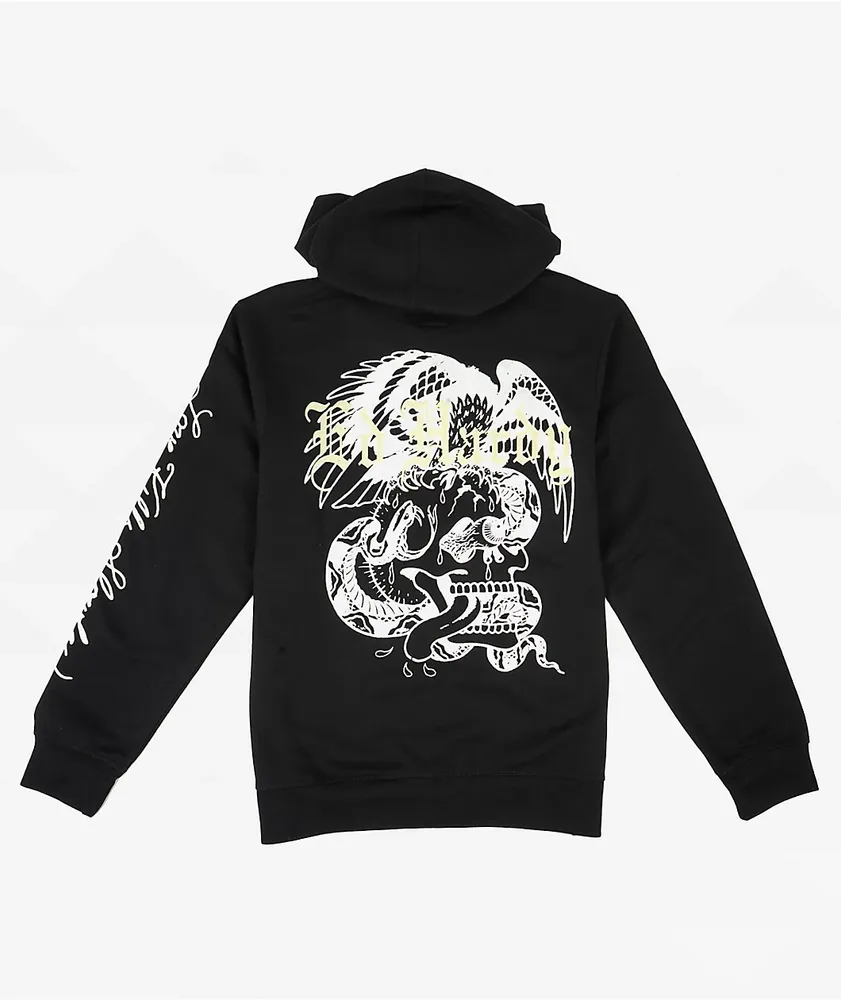 Ed Hardy Eagle Battle Black Zip Hoodie