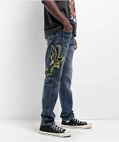 Ed Hardy Eagle Snake Slim Straight Y2K Med Blue Denim Jeans