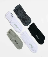Ed Hardy Embroidered Tiger 5 Pack Mid Crew Socks