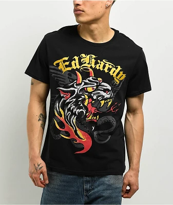 Ed Hardy Fire Panther Black T-Shirt