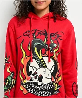 Ed Hardy Flame Cobra Red Hoodie