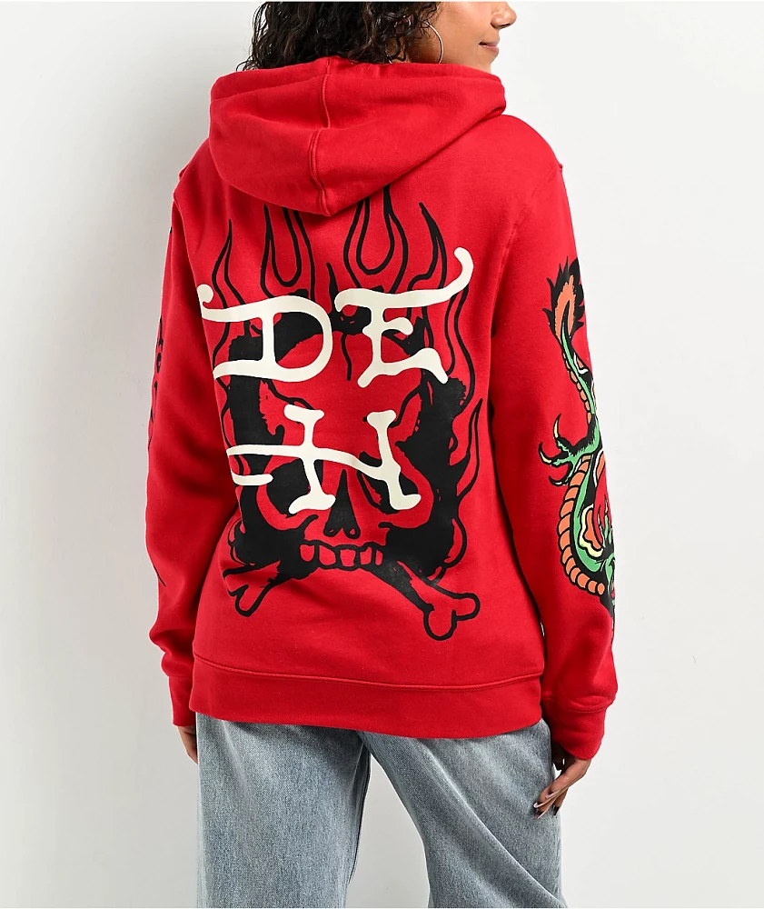 Skull Hoodie Sudadera Con Capucha Fashion Nova Ed Hardy Flame