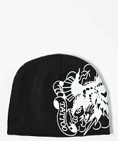 Ed Hardy Flame Skull Black Beanie