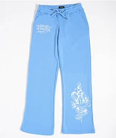 Ed Hardy Flower Skulls Powder Blue Sweatpants