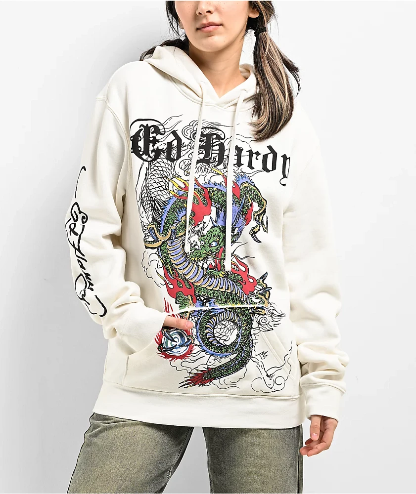 Ed Hardy Japan Dragon White Hoodie