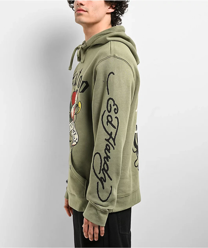 Ed Hardy LKS Skull Green Hoodie