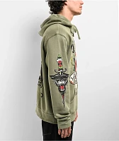 Ed Hardy LKS Skull Green Hoodie