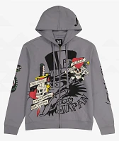 Ed Hardy LKS Skull Grey Zip Hoodie