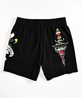 Ed Hardy Love Kills Slowly Black Walk Shorts