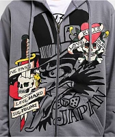 Ed Hardy Love Kills Slowly Skull Grey Zip Hoodie