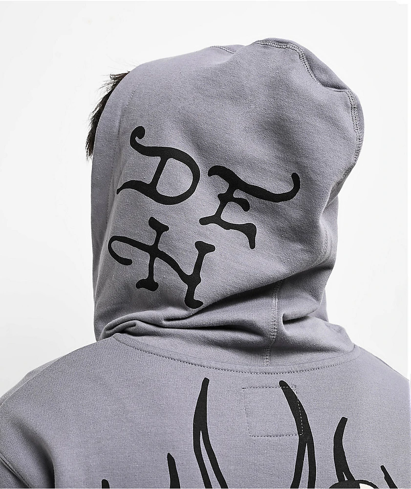 Ed Hardy Love Kills Slowly Skull Grey Zip Hoodie