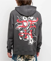 Ed Hardy Mary Rhinestone Charcoal Hoodie