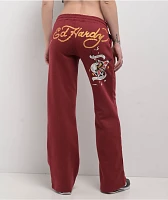 Ed Hardy Mi Amore Wine Sweatpants