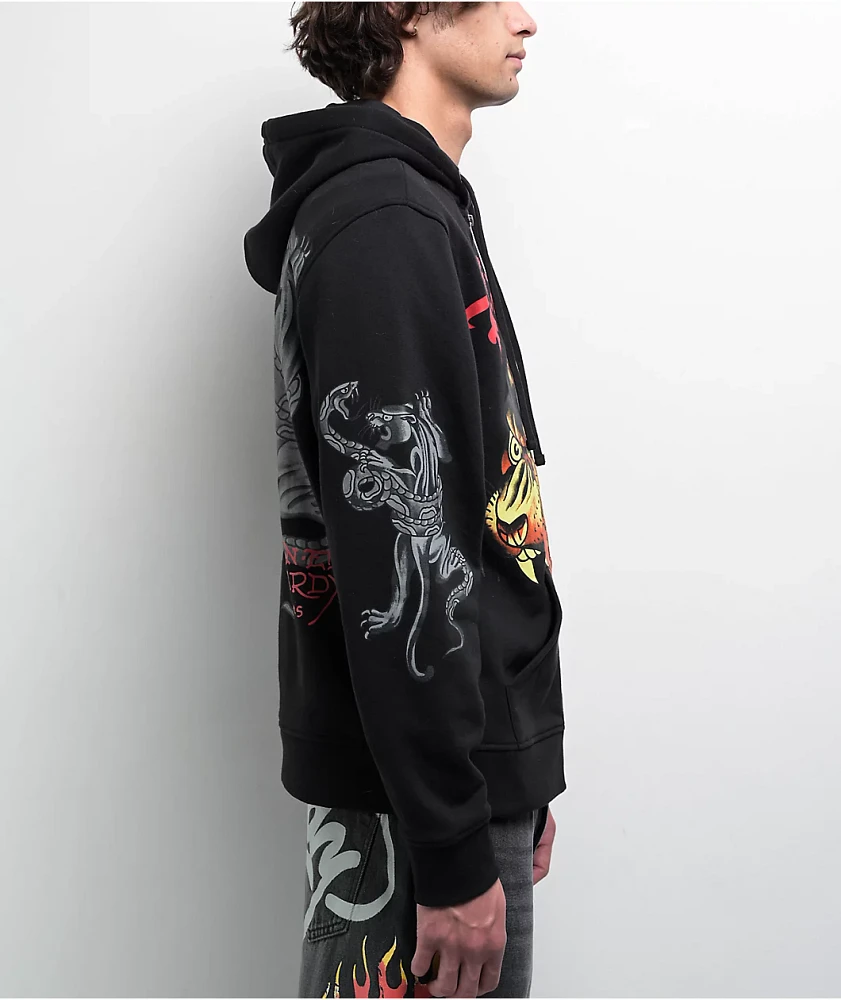 Ed Hardy Panther Black Zip Hoodie