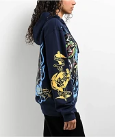 Ed Hardy Panther Bulldog Navy Zip Hoodie