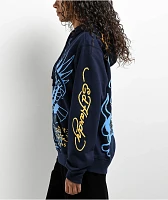 Ed Hardy Panther Bulldog Navy Zip Hoodie