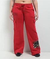 Ed Hardy Panther Dagger Red Cargo Sweatpants