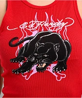 Ed Hardy Panther Flame Cherry Crop Tank Top