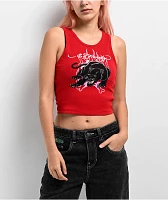 Ed Hardy Panther Flame Cherry Crop Tank Top