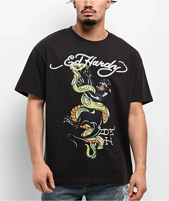 Ed Hardy Panther Snake Vintage Black T-Shirt