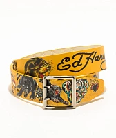 Ed Hardy Panther Snake Yellow Belt