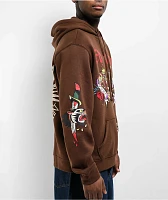 Ed Hardy Panther Tiger Brown Hoodie