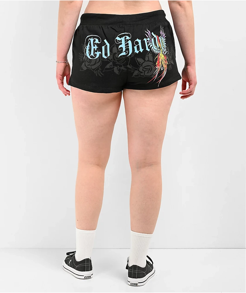 Ed Hardy Phoenix Y2K Black Sweat Shorts