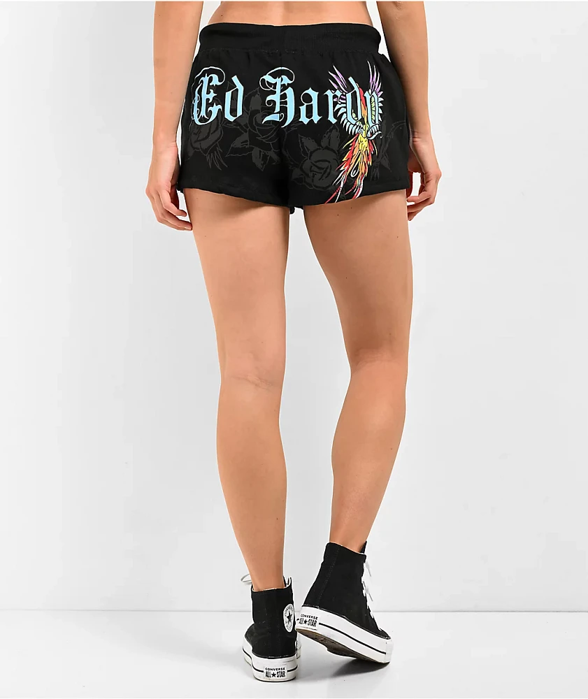 Ed Hardy Phoenix Y2K Black Sweat Shorts