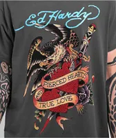 Ed Hardy Rhinestone Eagle Grey T-Shirt