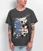 Ed Hardy Rhinestone Skull Grey T-Shirt